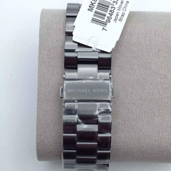 NEW Michael Kors MK Designer ATM Water Slim Runway Gunmetal Watch Box - Picture 5 of 6